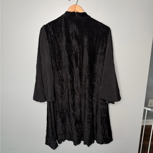 Norisol Ferrari NYC Avant-Garde Velvet Mini Dress Draped Sleeves Rare Sample - Picture 3 of 9